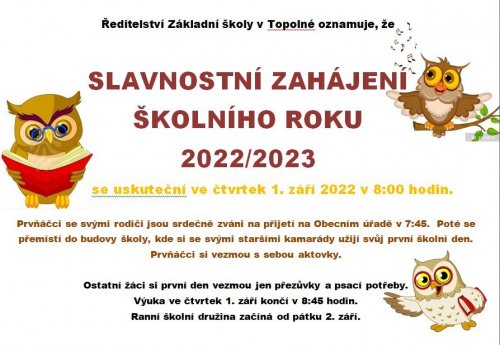 Zahájení školního roku 2022-2023