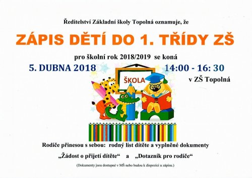 ZÁPIS DO 1.TŘÍDY