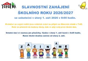 Zahájení školního roku 2026 - 2027